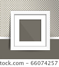 Photoframe mock up on the wall. Simple white empty framing. Template for poster, picture, painting. Vector. 66074257
