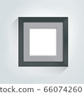 Photoframe mock up on the wall. Simple white empty framing. Template for poster, picture, painting. Vector. 66074260