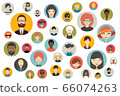 Mega set of persons, avatars, people heads  different nationality in flat style. Vector. 66074263