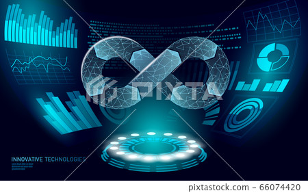Devops software development operations infinity symbol. Programmer administration HUd display system. Coding building testing release monitoring. Online freelance vector illustration Devops software development operations infinity symbol. Programmer administration HUd display system. Coding building testing release monitoring. Online freelance vector illustration 66074420