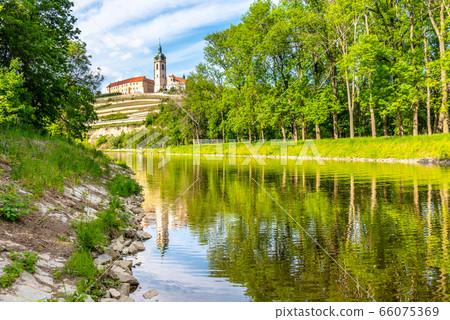 Melnik Castle on the hill above Labe and Vltava River confluence, Czech Republic Melnik Castle on the hill above Labe and Vltava River confluence, Czech Republic 66075369