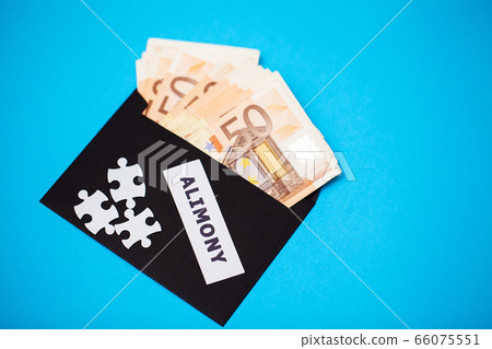 Concept of paying for the elements, money in a paper envelo 66075551