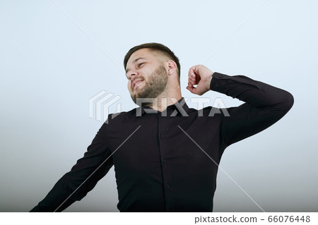 Male Bored, He Stretches His Hands. The Concept Of Boredom And Sleepiness 66076448
