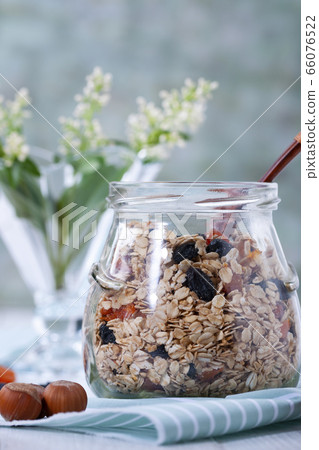 Healthy food, granola for breakfast Healthy food, granola for breakfast 66076522