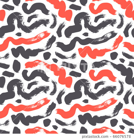 Dry brush strokes hand drawn seamless pattern. - Stock Illustration ...