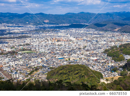 Kyoto cityscape around Sakyo Ward seen from capital letters 66078550