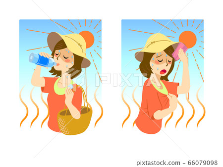 中暑女性上半身圖 中暑女性上半身圖 66079098