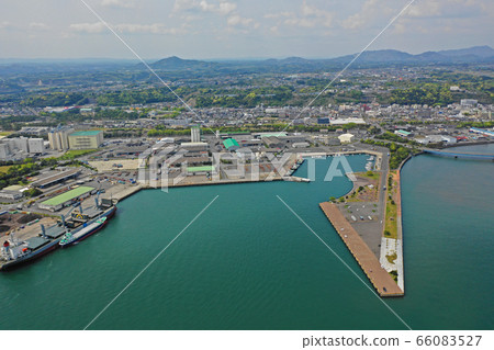 Port landscape aerial view of Shibushi port Port landscape aerial view of Shibushi port 66083527