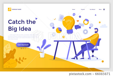 Flat Landing Page Template 66083871