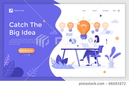 Flat Landing Page Template 66083872