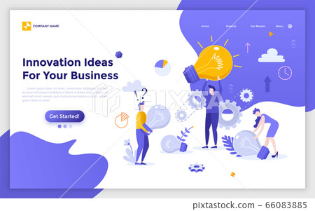 Flat Landing Page Template Flat Landing Page Template 66083885