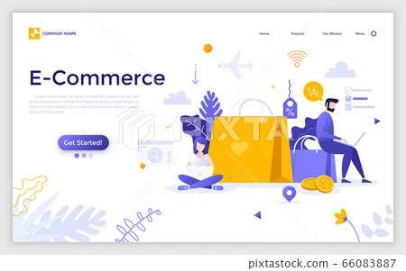 Flat Landing Page Template Flat Landing Page Template 66083887