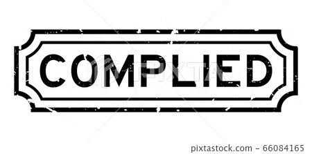 Grunge black complied word rubber seal stamp on white background 66084165
