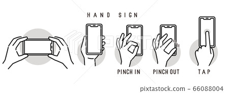 Hand sign with smartphone - Stock Illustration [66088004] - PIXTA