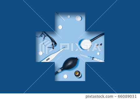 Medicine backdrop with special equipment. 66089031