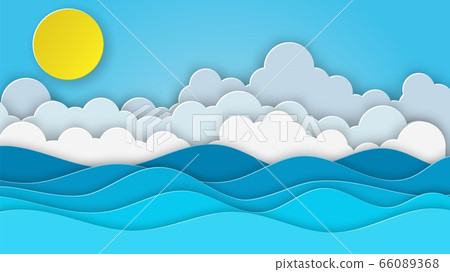 Sea view on clear sky. 66089368