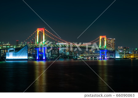 Raybo Bridge, illuminated in seven colors From Fujimi Bridge Raybo Bridge, illuminated in seven colors From Fujimi Bridge 66090863