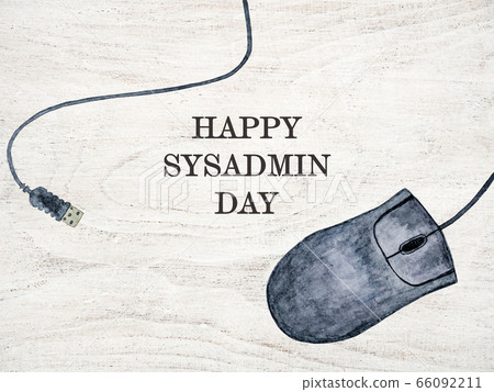 Greeting card for Sysadmin Day. White background 66092211