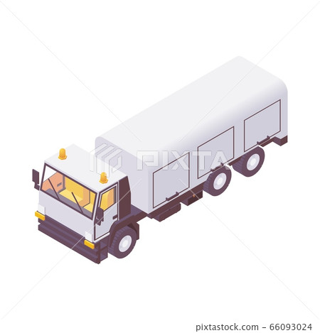 Isometric airport catering truck to carry and load 66093024