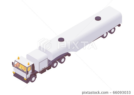 Isometric aviation fuel truck. Plane refueling Isometric aviation fuel truck. Plane refueling 66093033