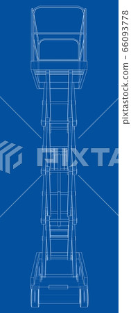 Scissor lift concept outline. Vector Scissor lift concept outline. Vector 66093778