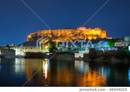 Mehrangarh fort in twilight. Jodhpur, India Mehrangarh fort in twilight. Jodhpur, India 66094028