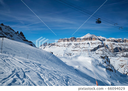 Ski resort in Dolomites, Italy 66094029