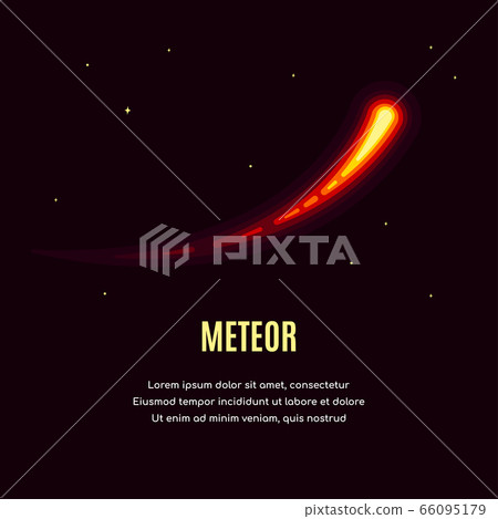 Space banner design with meteor, flat style illustration Space banner design with meteor, flat style illustration 66095179