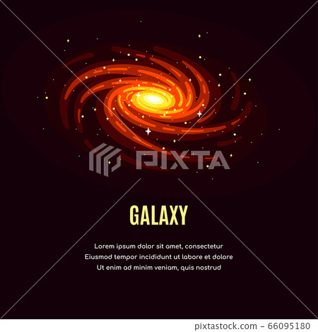 Space banner design with , flat style illustration 66095180