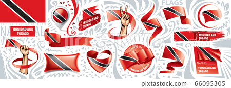 Vector set of the national flag of Trinidad and Tobago 66095305