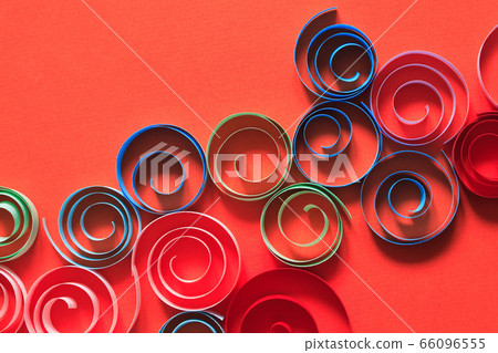 Paper Spirals On Red 66096555