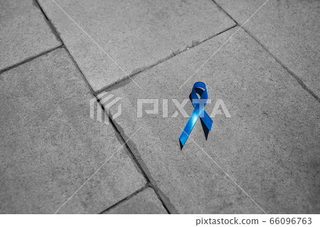 blue ribbon on gray stone, prostate cancer blue ribbon on gray stone, prostate cancer 66096763