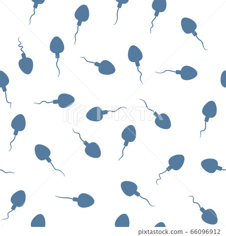 Vector seamless pattern. Silhouettes stylized spermatozoons . Random cartoon style elements. Sex and reproduction consept. 66096912