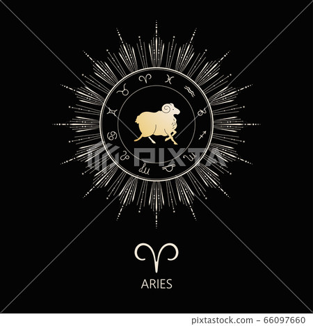 Zodiac sign Aries. The symbol of the astrological horoscope. Zodiac sign Aries. The symbol of the astrological horoscope. 66097660