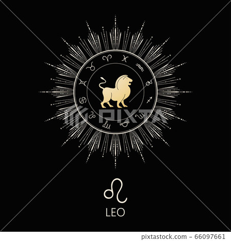 Zodiac sign Leo. The symbol of the astrological horoscope. Zodiac sign Leo. The symbol of the astrological horoscope. 66097661