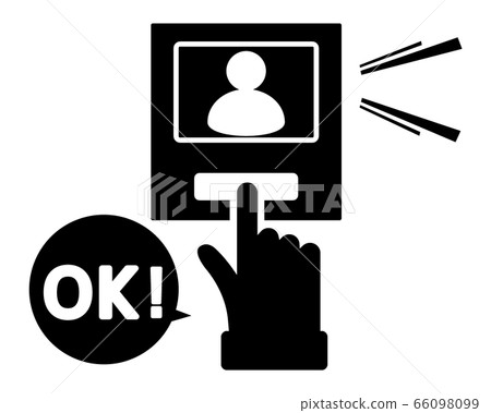 Illustration of pressing the intercom with your finger 66098099