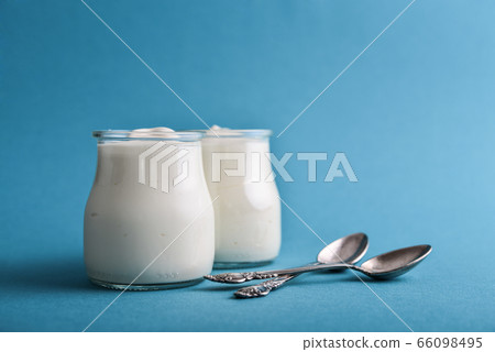 Greek yogurt in a glass jars Greek yogurt in a glass jars 66098495