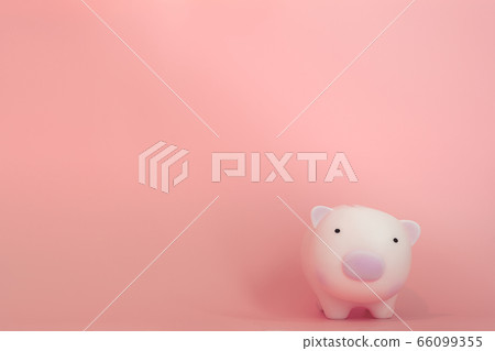 Pink piggy bank isolated over pink background Pink piggy bank isolated over pink background 66099355