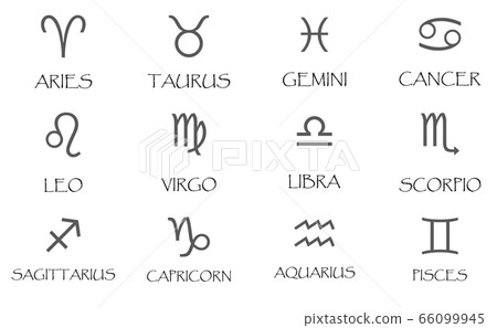Zodiac signs icons set vector simple Zodiac signs icons set vector simple 66099945
