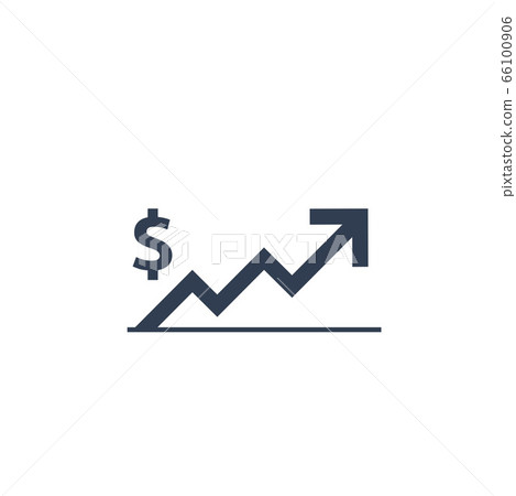 dollar rate increase icon. Money symbol with dollar rate increase icon. Money symbol with 66100906