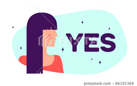 Yes. Modern flat character. Silhouette woman Yes. Modern flat character. Silhouette woman 66101368