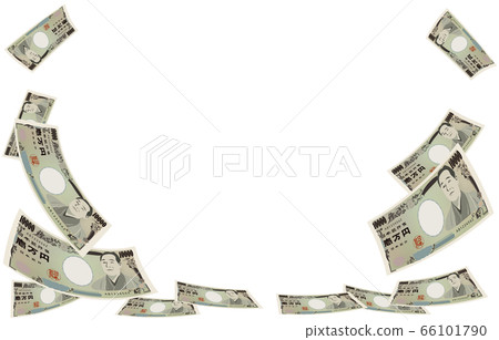 Background frame material: Illustration with 10,000 yen bills 66101790