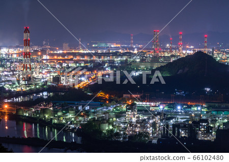 《岡山縣》水島綜合工廠/工廠夜景《從和way山天際線出發》 66102480