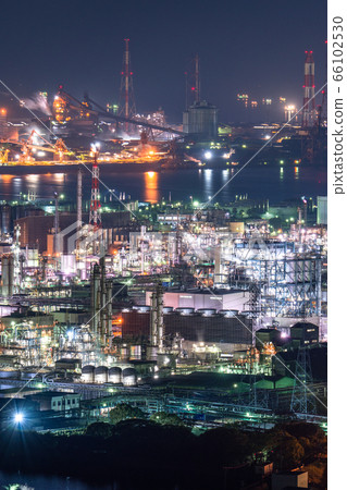 《岡山縣》水島綜合工廠/工廠夜景《從和way山天際線出發》 66102530