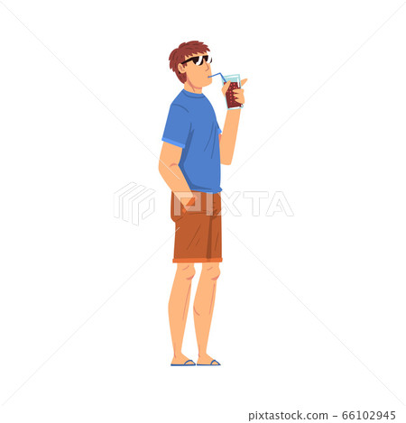 Relaxed Young Man Drinking Cocktail, Lounging Male Character Wearing Tshirt and Shorts Ready to Enjoy His Leisure Vacation, Summer Holidays and Traveling Cartoon Vector Illustration Relaxed Young Man Drinking Cocktail, Lounging Male Character Wearing Tshirt and Shorts Ready to Enjoy His Leisure Vacation, Summer Holidays and Traveling Cartoon Vector Illustration 66102945