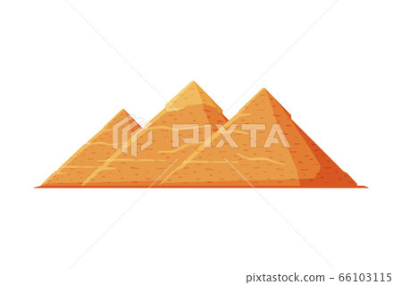 Egyptian Great Pyramids, Symbol of Egypt Flat Style Vector Illustration on White Background Egyptian Great Pyramids, Symbol of Egypt Flat Style Vector Illustration on White Background 66103115