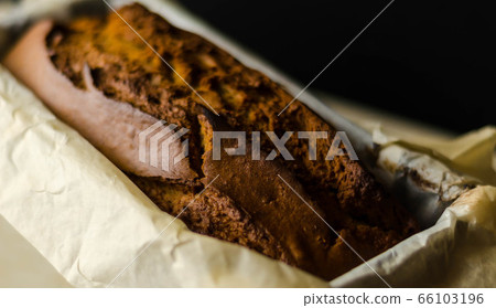 Freshly baked banana cake with nuts, banana bread Freshly baked banana cake with nuts, banana bread 66103196