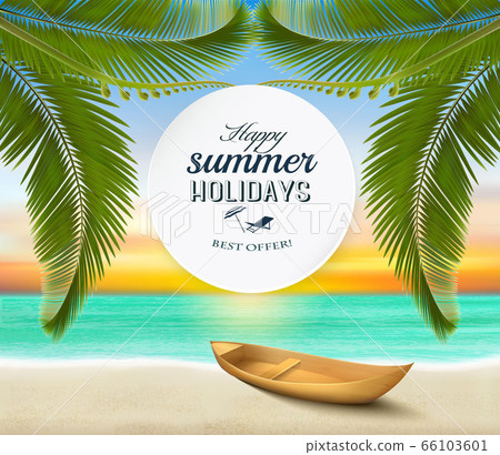 Summer holidays background. Tropical paradise Summer holidays background. Tropical paradise 66103601