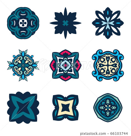 Colorful ethnic decorative elements. Vector set of 66103744