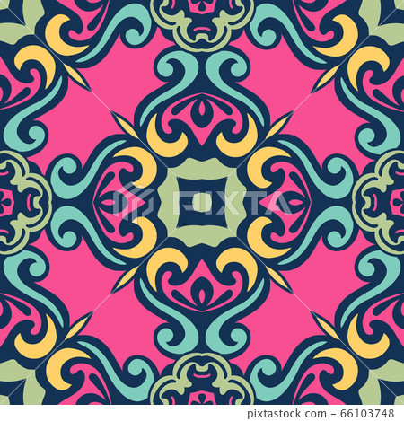 Vector pattern floral geometric seamless vintage - Stock Illustration ...